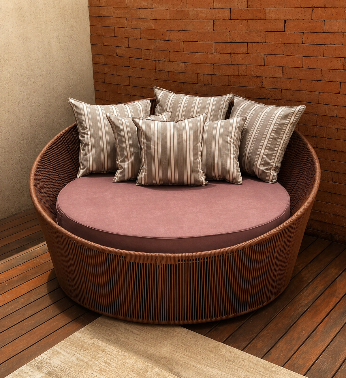 Chaise em corda náutica.