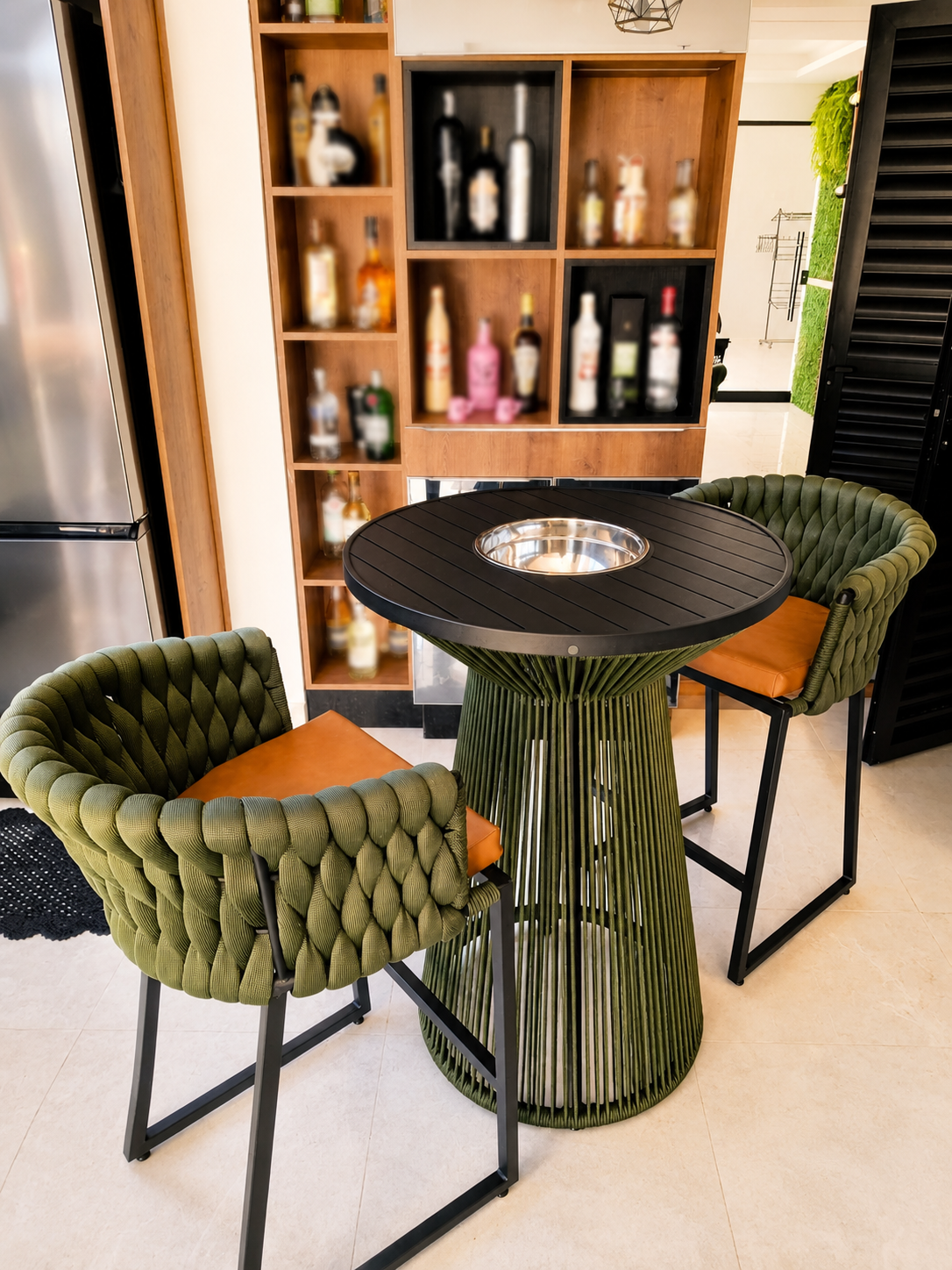 Conjunto bistrô verde.