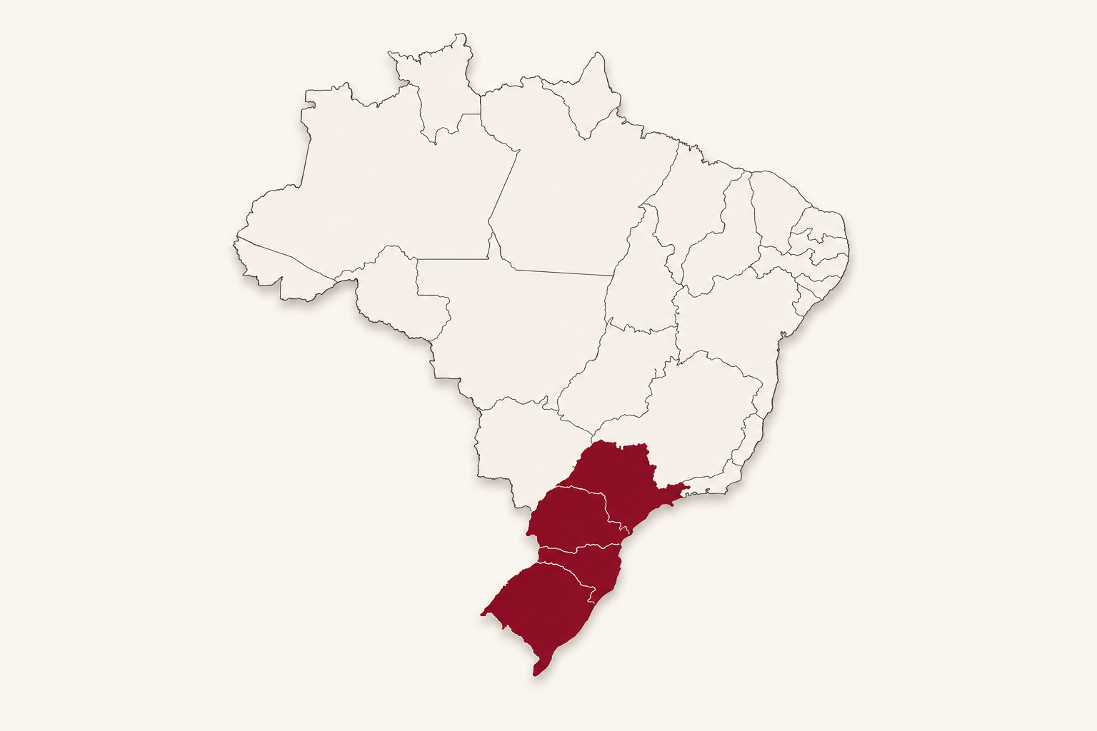 Mapa de regiões atendidas pela Salinas Design Móveis Artesanais.